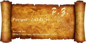 Perger Zalán névjegykártya